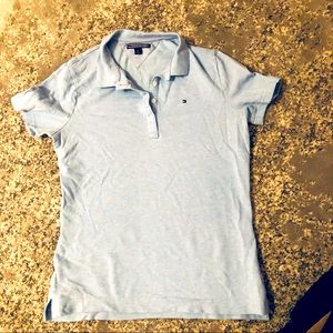 Light blue Tommy Hilfiger woman polo shirt